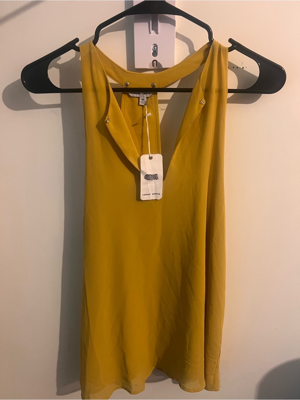 Naked Zebra Mustard Yellow V-Neck Sleeveless Camisole